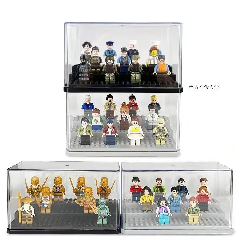 Building Block Mini - Vitrina para minifiguras de acrílico, caja