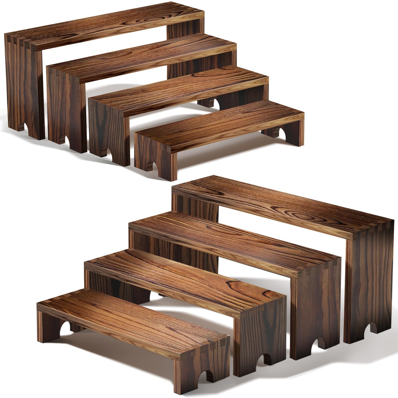 Display Risers Set - 2 Soportes de Madera de Niveles